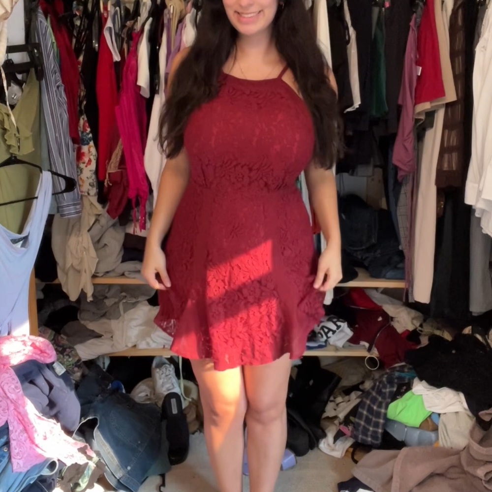 wine floral dress